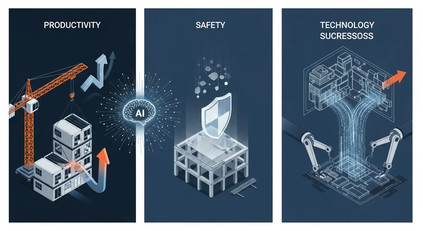 建設AI導入で得られる3つのメリット｜生産性向上・安全性強化・技術継承