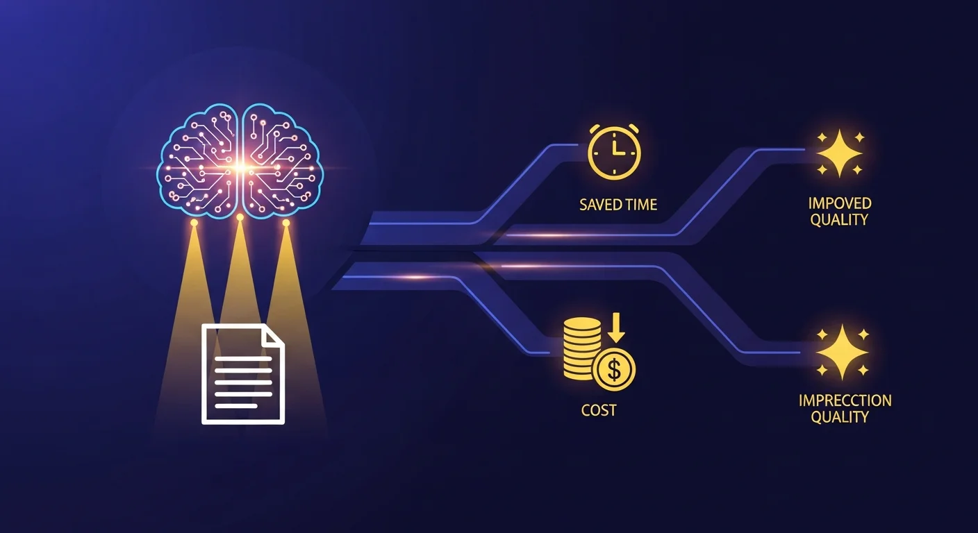 AI導入で実現する3つのメリット｜時間・コスト・品質向上