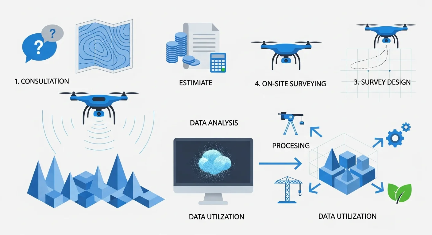 相談から測量、データ活用までの流れを7ステップで解説