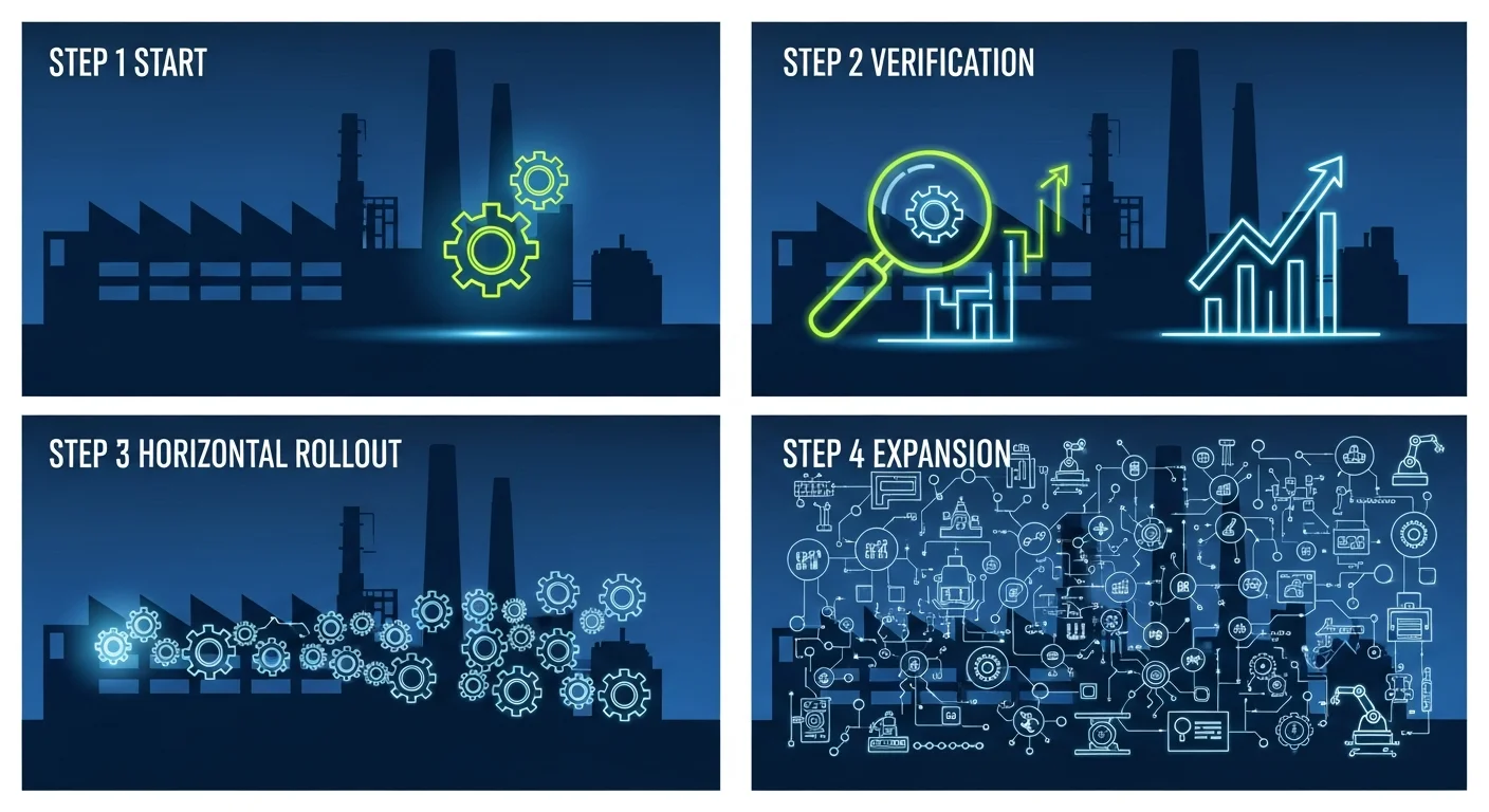 スモールスタートで失敗しない!工場可視化AI導入の4ステップ
