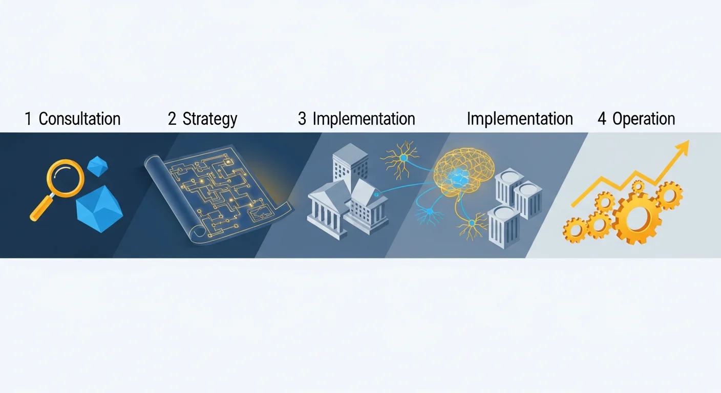 まずは無料相談から！専門家と進めるAI導入の4ステップ