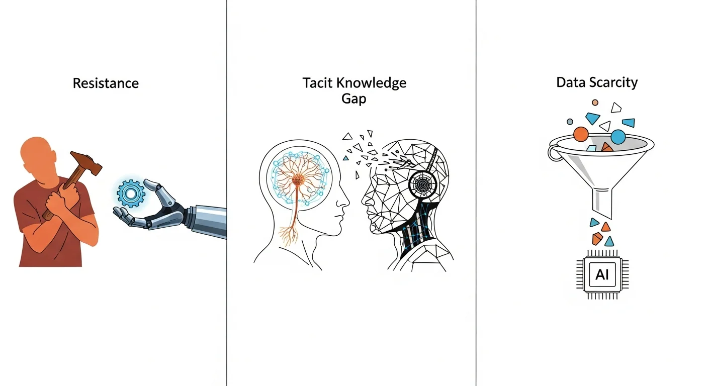 AIによる技術継承が進まない3つの理由
